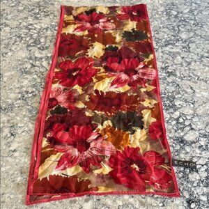 Echo 100 Silk Scarf Red,PinkYellowBrown Floral Pattern 54  11